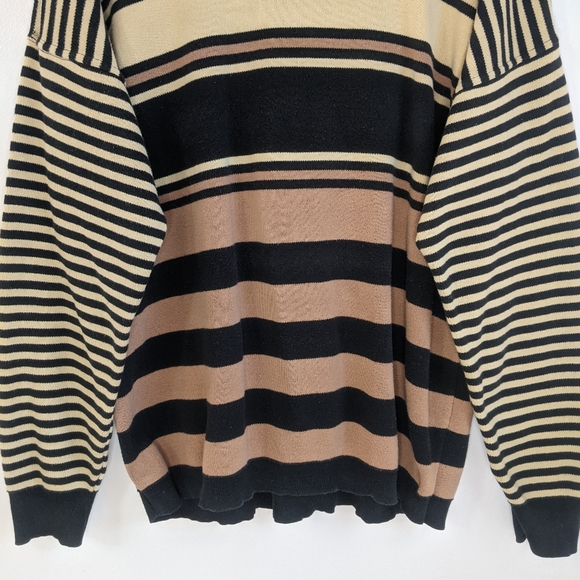 Vintage 90s Color Blocked Striped Oversized Sweater - Picture 4 of 9